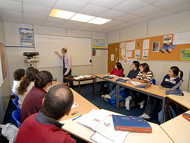 Gruppenunterricht, Englisch Sprachschule Bournemouth Strand