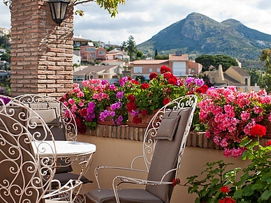 Terrasse der Sprachschule, Spanisch Sprachreisen für Erwachsene Málaga