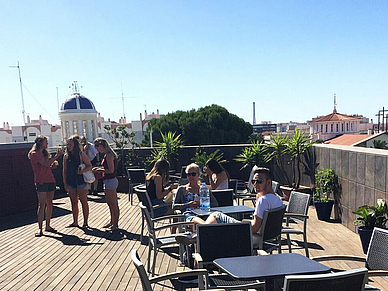 Dachterrasse der Spanisch Sprachschule Cádiz