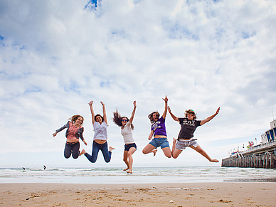 Strandspaß, Englisch Sprachschule Bournemouth Strand