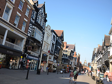 Fußgängerzone von Chester, Englisch Sprachreisen für Schüler